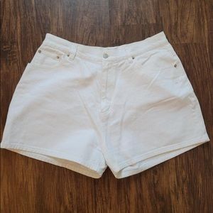 “The Blues” White Jean Shorts